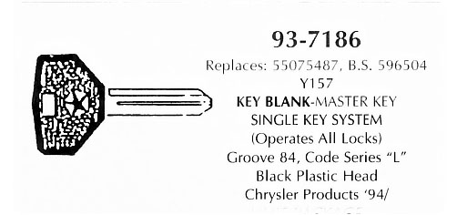 Key blank -master key system