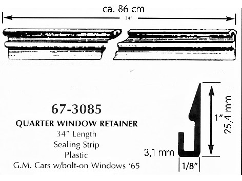 Quarter window retainer