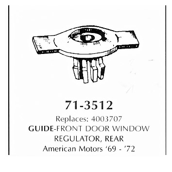 Guide front door window regulator, rear