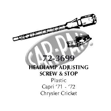 Headlamp adjusting screw & stop