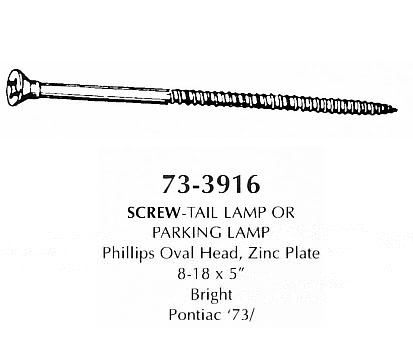 Screw - tail lamp or parking lamp