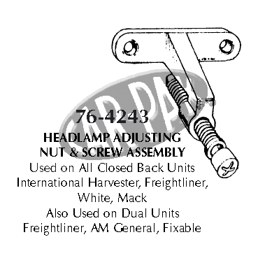 Headlamp adjusting nut & screw assembly #12x3-3/16"mm