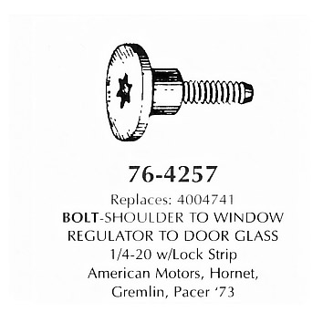 Bolt shoulder to window regulator to door glass