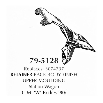 Retainer- Back body finish upper Moulding