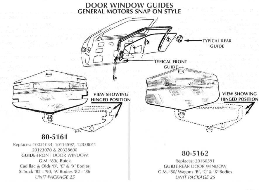 Guide-Front and Rear Door Window