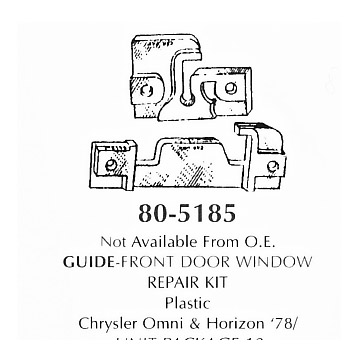 Guide front door window repair kit