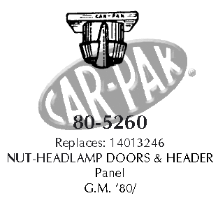 Headlamp adjusting nut, door and header