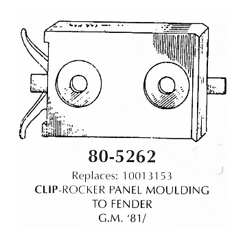 Clip - rocker panel Moulding to fender