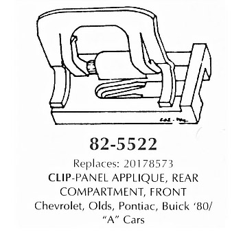 Clip -panel applique, rear compartment, front