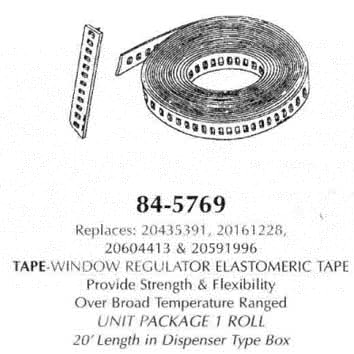 Tape- Window Regulator Elastomeric Tape