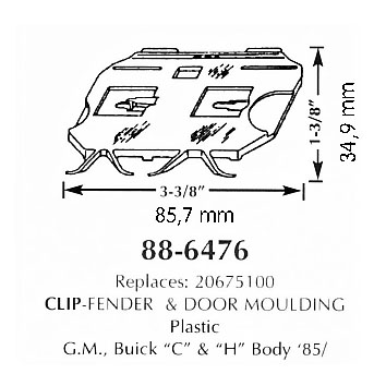 Clip fender & door moulding