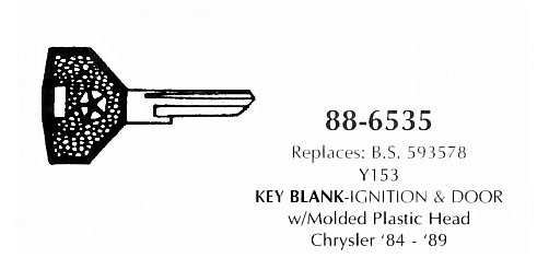 Key blank ignition & door