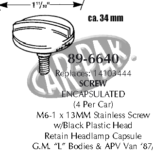 Headlamp adjusting screw M6-1 x 13 mm