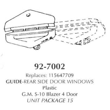 Guide-Rear Side Door Windows palstic
