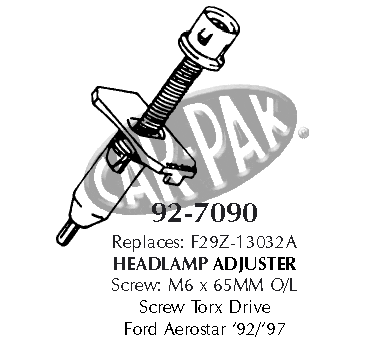 Headlamp adjuster M6x65mm