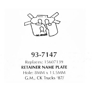 Retainer name plate
