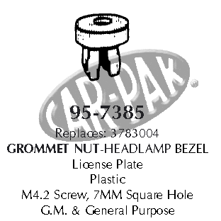 Nut Headlamp Bezel M4.2 x 7 mm