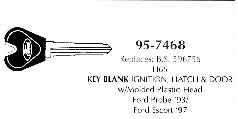 Key blank ignition, hatch & door