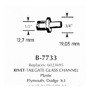Rivet tailgate glass channel